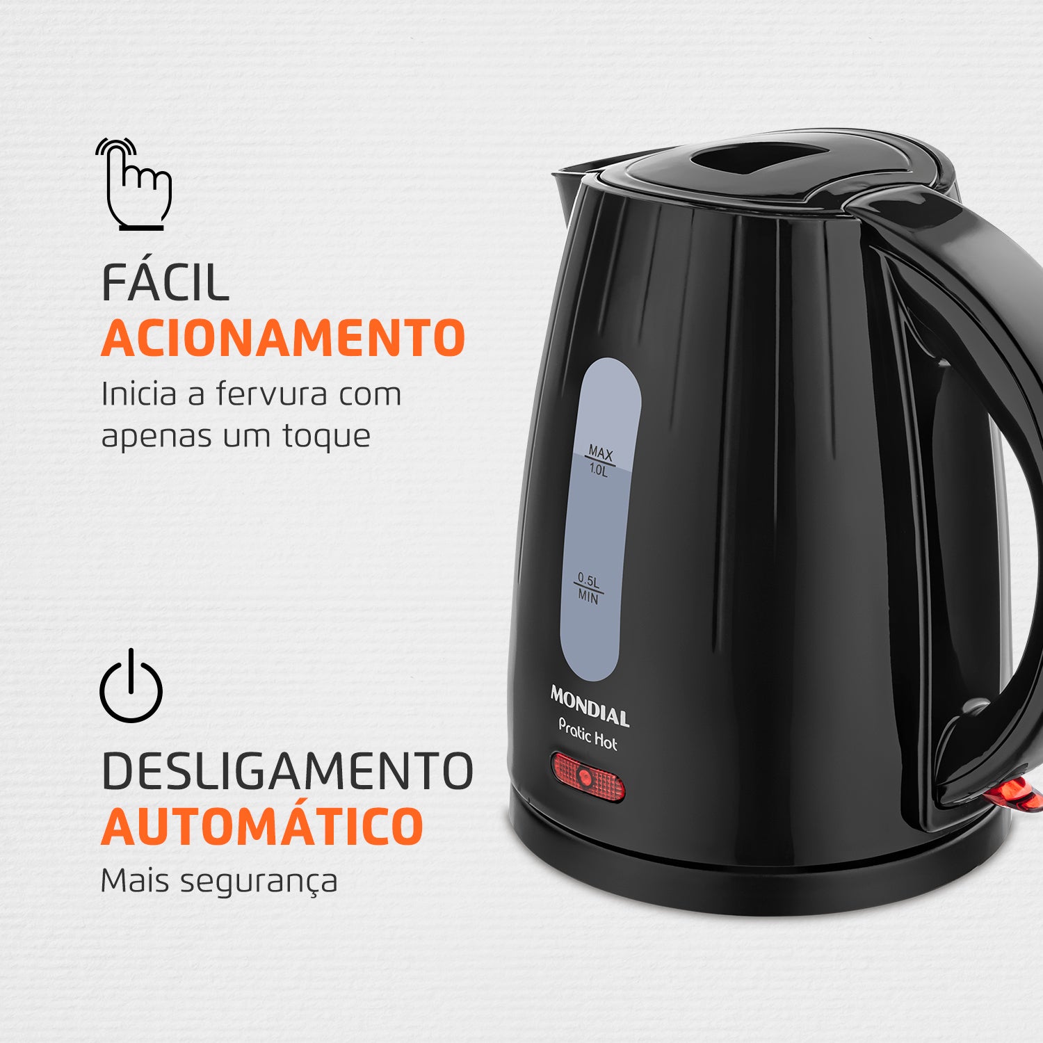 Chaleira Eletrica Mondial Pratic Hot 1200w 1 Litro Ce-07 110V Chaleira Eletrica Mondial Pratic Hot 1200w 1 Litro Ce-07 110V